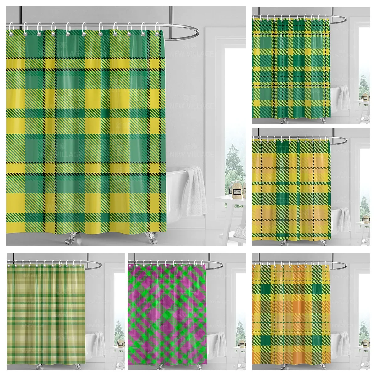 Home decoration shower curtains bathroom waterproof curtain fabric Living Room Modern Nordic Modern geometric pattern simple