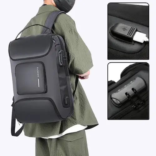 Mochila para ordenador portátil de viaje con carga USB, equipaje antirrobo para negocios, deportes al aire libre, Camping, escalada, mochila escolar de moda masculina