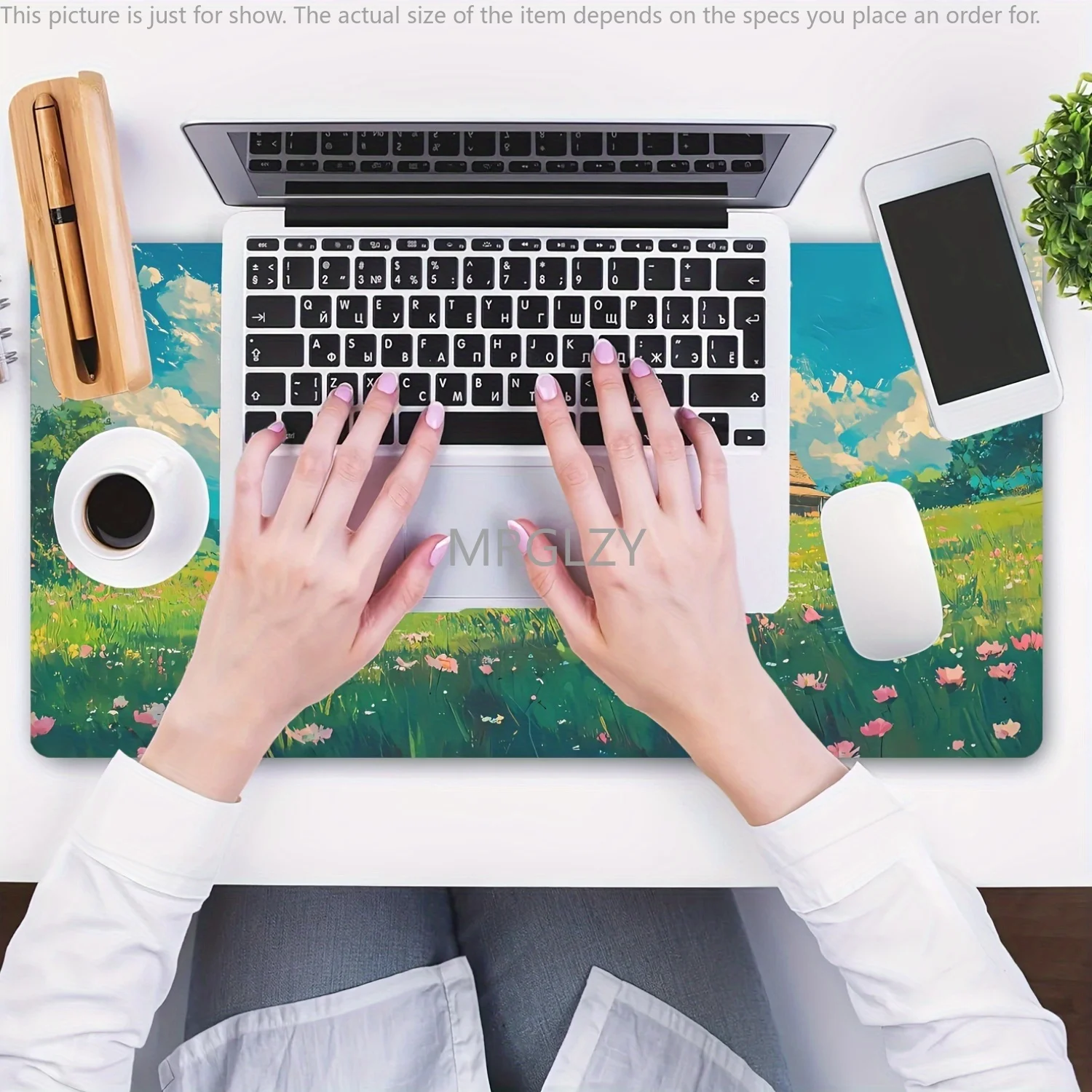 Alfombrilla de ratón con paisaje japonés de Anime de fantasía, accesorios de escritorio antideslizantes de goma grande, alfombrilla de ratón para decoración de teclado de jugador y oficinas