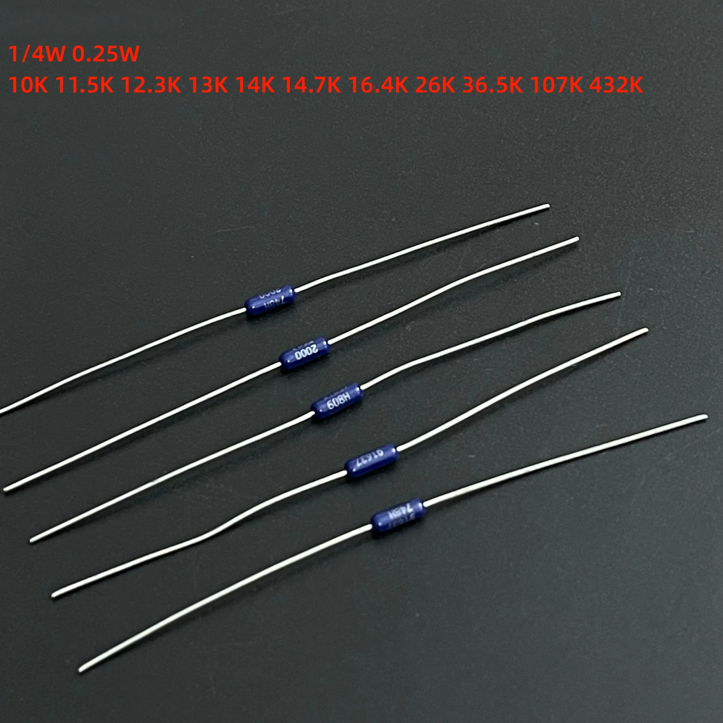 10/50/100/500PCS Brand new original 1/4 imported resistor 0.25W 13K 14K 16.4 K 26K 36.5 K 107K