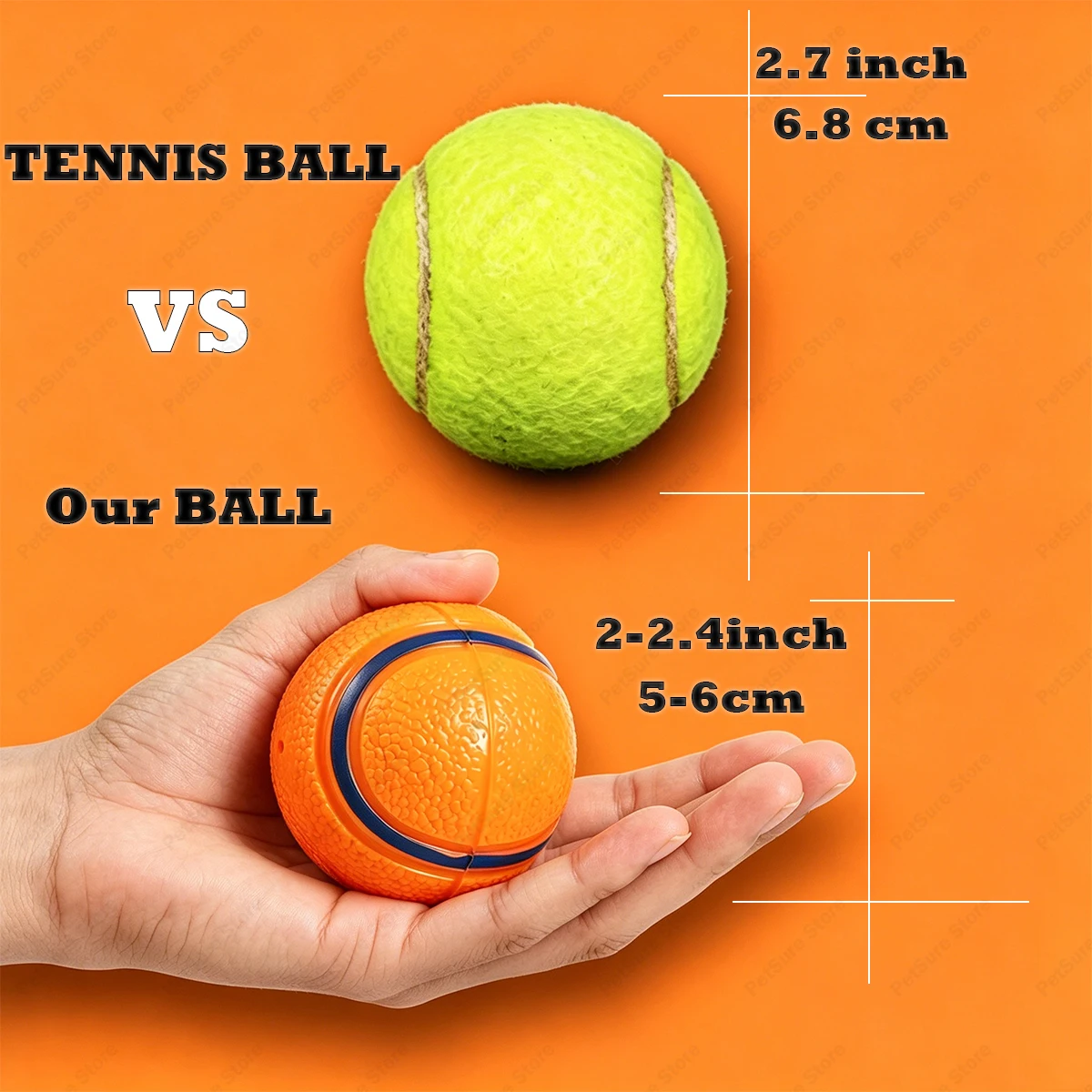 Ball Dog Toy Medium Bouncy Fetch Balls Made from Durable Rubber Floating Water Pet Toys High-Bounce Fetch Ball For Dogs 20-60 lb