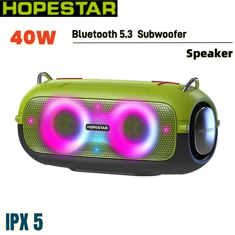 Powerful Sound Box Wireless Bluetooth Speakers Column Led Light Mp3 Player Boombox Subwoofer FM Radio Receiver Hight Power 40W