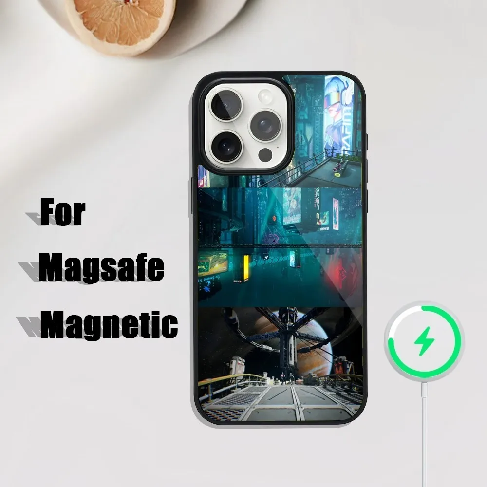 حافظة هاتف Game S-Split F-Fiction لهاتف iPhone 16,15,14,13,12,11,Plus,Pro,Max Mini Magsafe شحن لاسلكي مغناطيسي