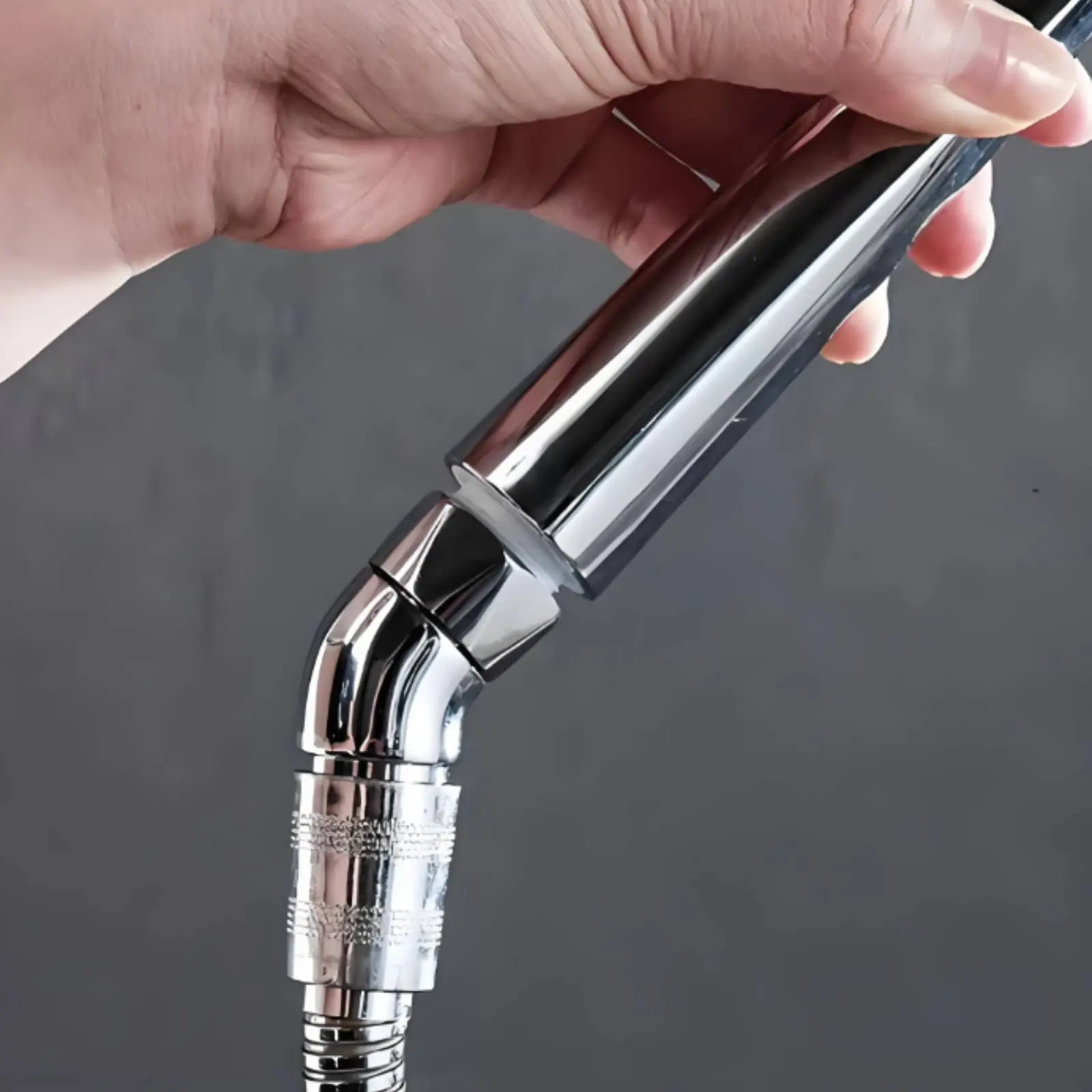 Adjustable Shower Angle Adapter Polished Metal Swivel Shower Elbow Bathroom Fixture Easy Installation High Pressure Resistance view 3