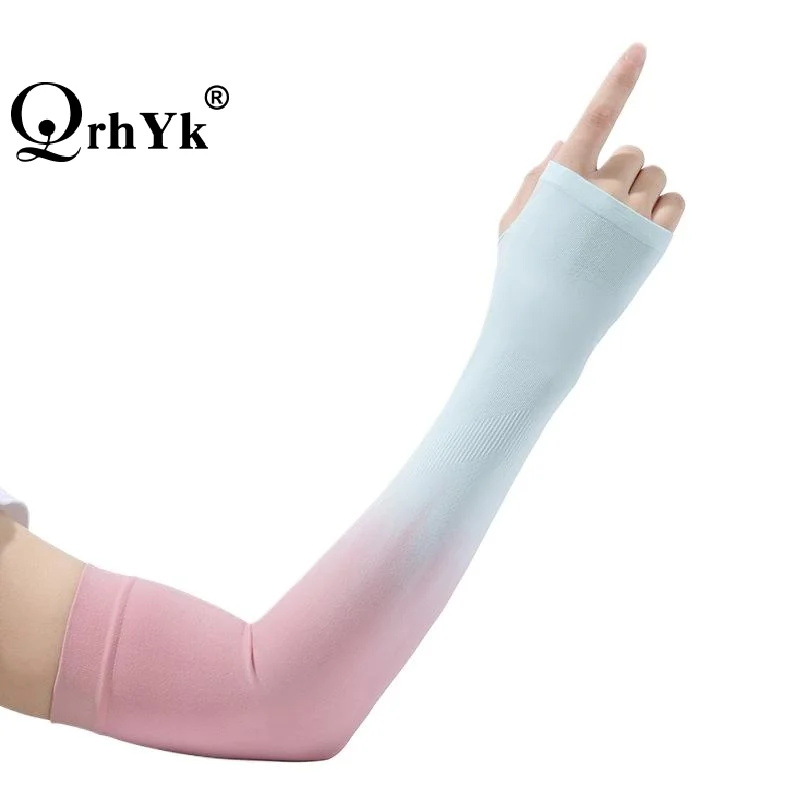 

Gradient Ice Sleeves For Women UV Protection Cooling Outdoor Sunscreen Arm Covers For Cycling Golf Running