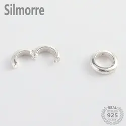 1pc 925 Sterling Silver 7mm Round Clasps Pressing Buckle for DIY Fine Jewelry Finding Clasps&Hooks