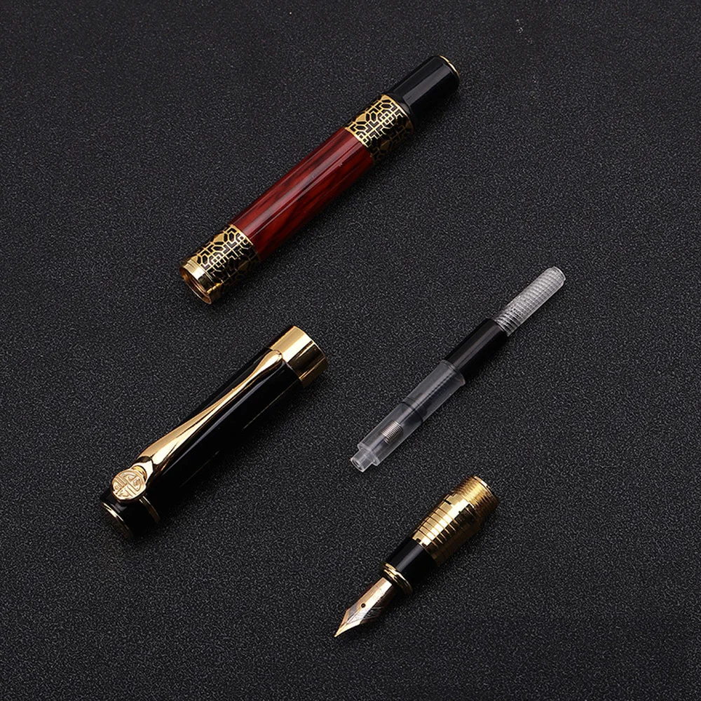 High Quality Wood Grain Luxury Business Pen School Student Office Stationery Fountain Pen New Ink Pen