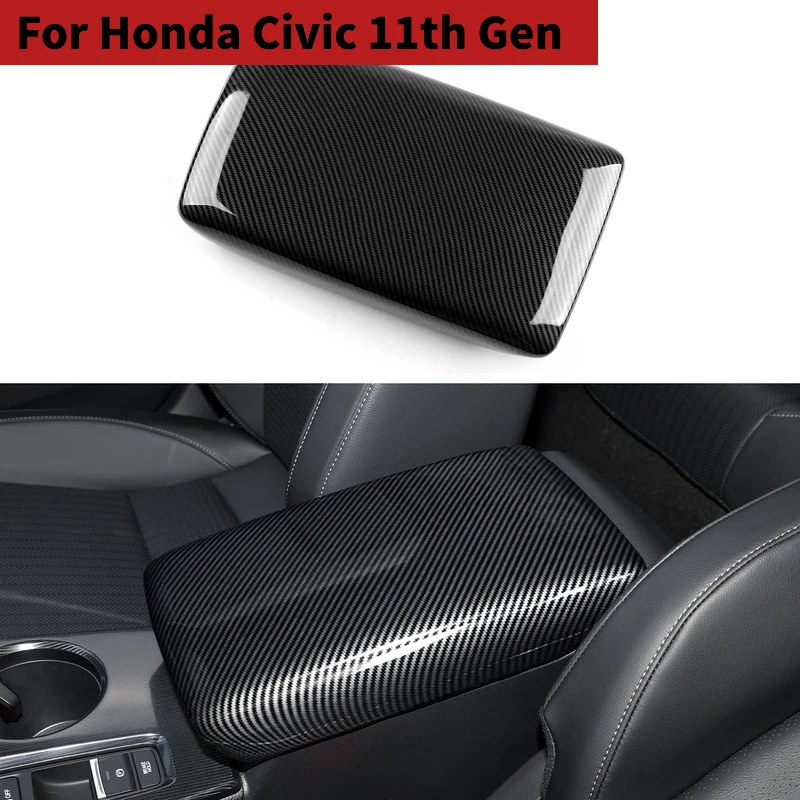 for-honda-civic-11th-gen-interior-accessories-car-center-armrest-box-cover-panel-carbon-fiber-abs-trim-stickers-2022-2026