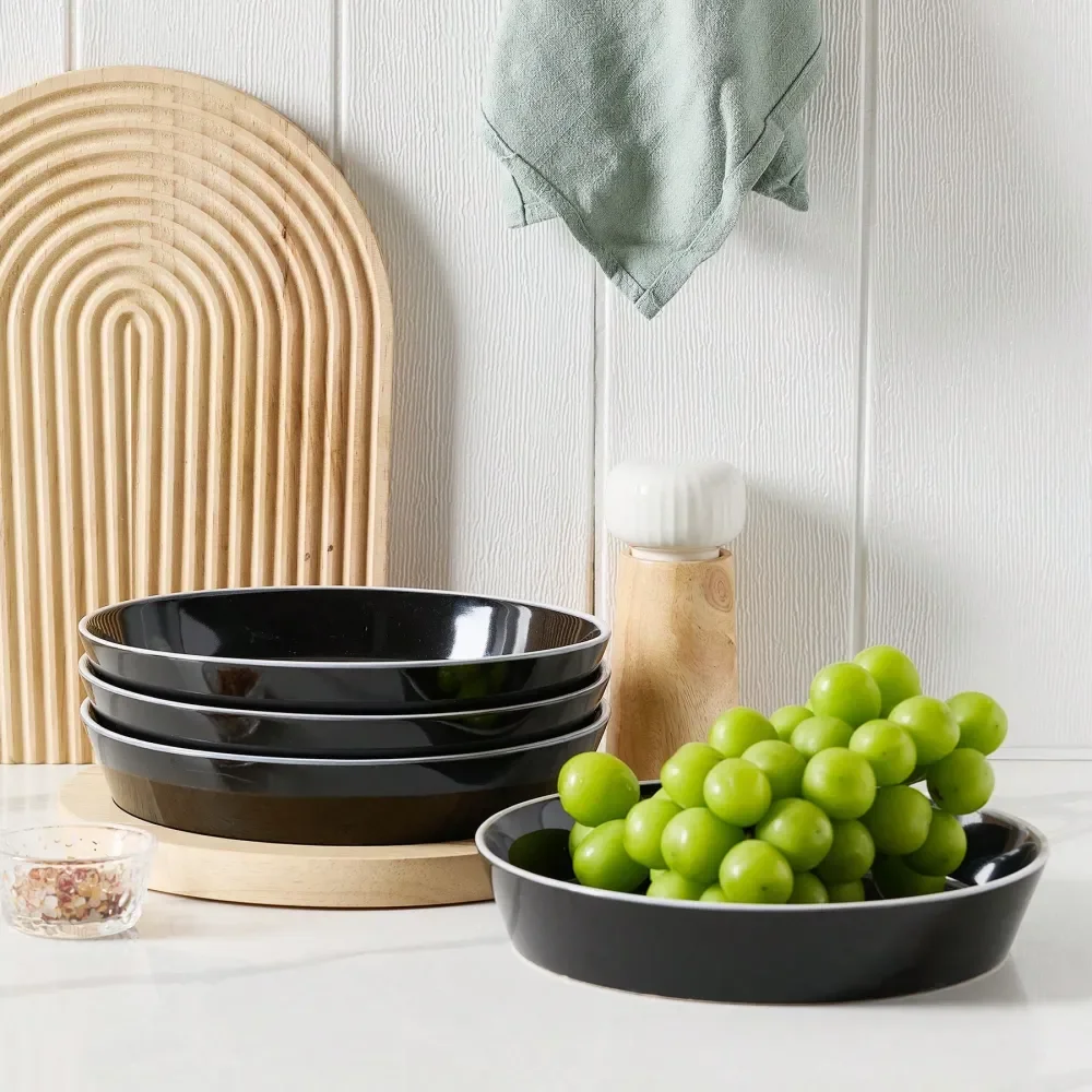 

Pasta Bowls Set, Stoneware Dinnerware Set For Serving, Dining, Noodles