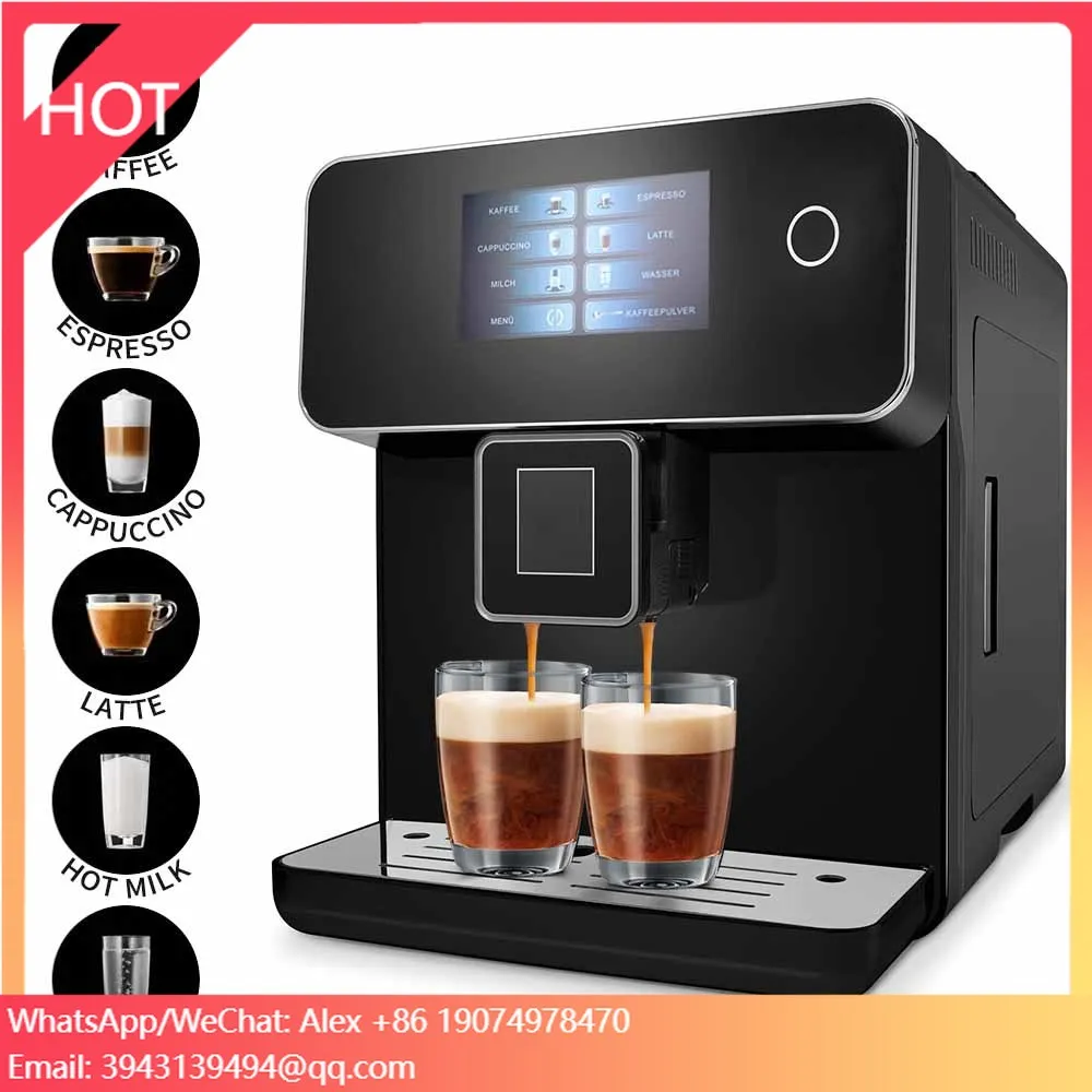 

Factory Custom Smart Fully Automatic Black Commercial Touch Screen Professional Espresso Display Coffee Maker Machine