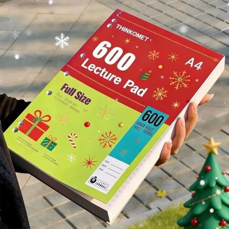 cora-4600-ページ大容量厚いノート耐久性スムーズなクリスマスの日の筆記用紙学生専門家のため