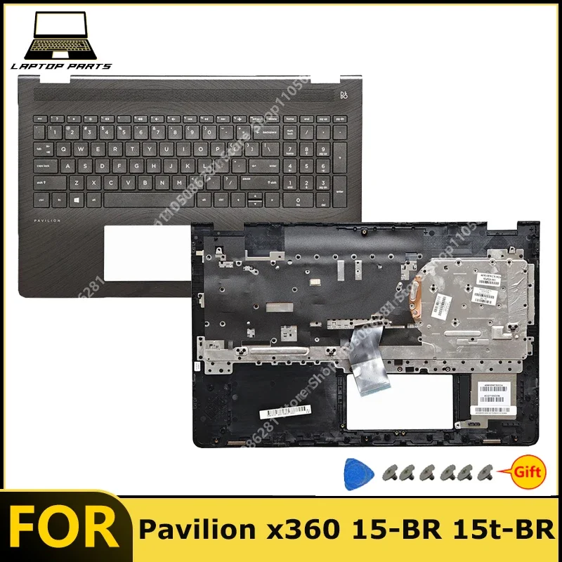 For Pavilion x360 15 Convertible PC 15-BR 15t-BR Laptop Palmrest with Keyboard US New replacement parts