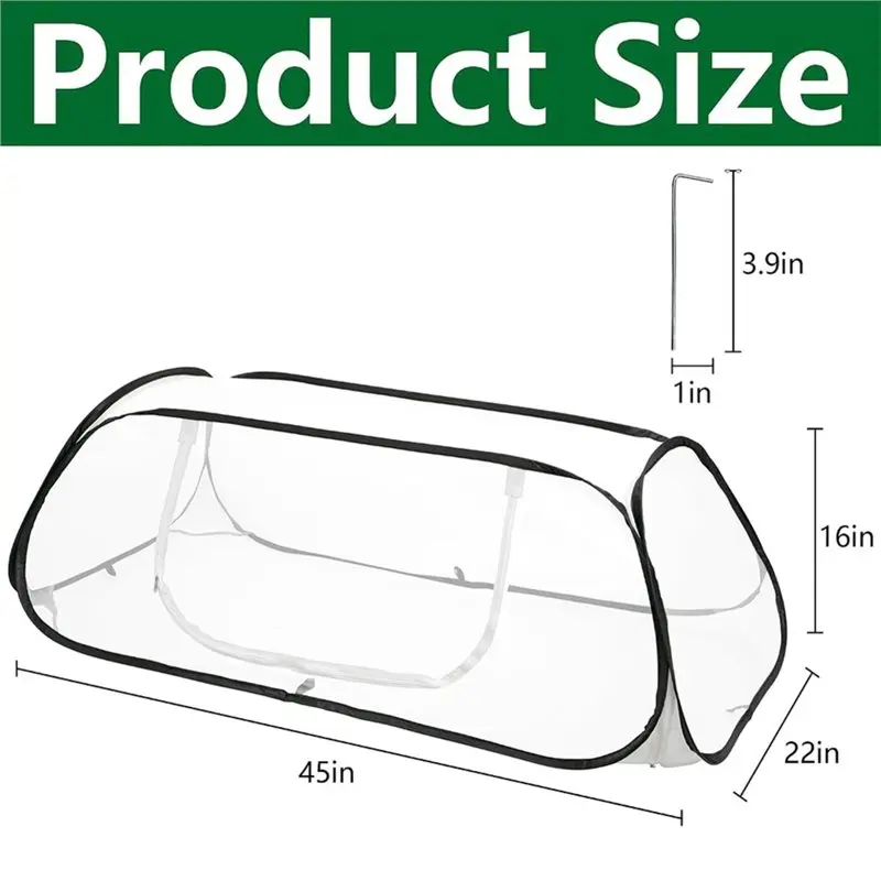 For Raised Garden Bed Plant Covers, 2 Pcs -Up Garden Row Protectors With Netting And Stakes