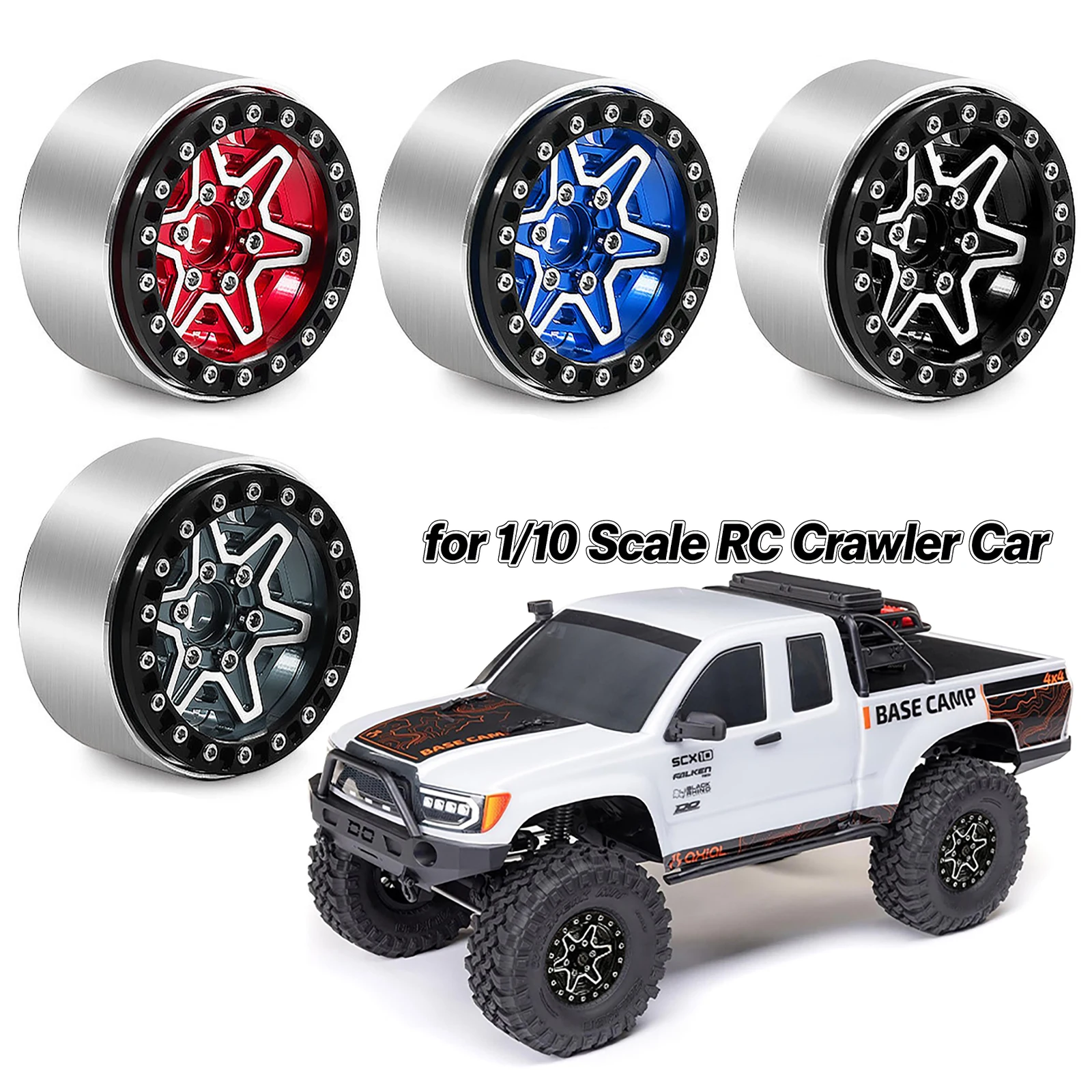 

4pcs Metal 1.9 inch Beadlock Wheel Rim Hub for 1/10 RC Crawler Car TRX4 TRX6 D90 Axial SCX10 II 90046 III AXI03007 GEN7/8 RC4WD