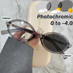 Oval Small Retro Photochromic Korean Myopia Glasses Anti-blue Light Eyeglasses Eye Protection Ladies Optical Spectacle Eyeglass