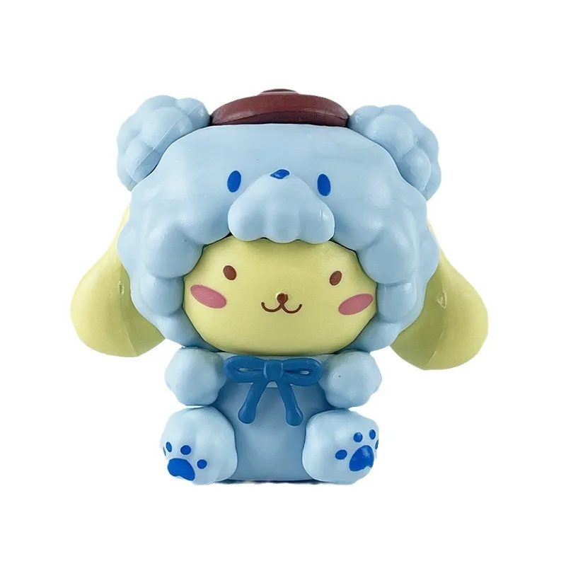 Figura melodia cross-dressing cabeça de ovelha sanrio kulomi menina coração bolo ornamento boneca máquina ovo torção caixa cega