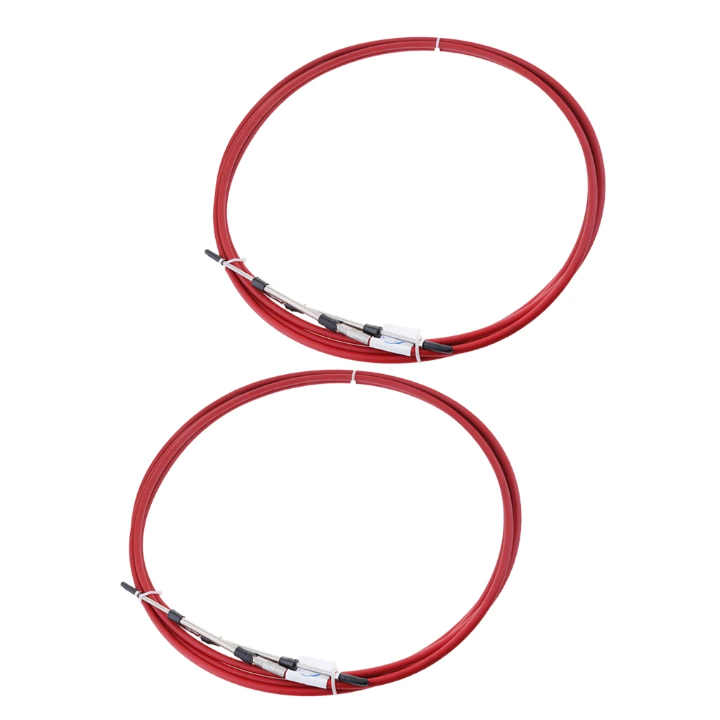 Marine Jet Boat Throttle Shift Control Cable 8FT Stainless Steel Red High Efficiency for Volvo Outboard