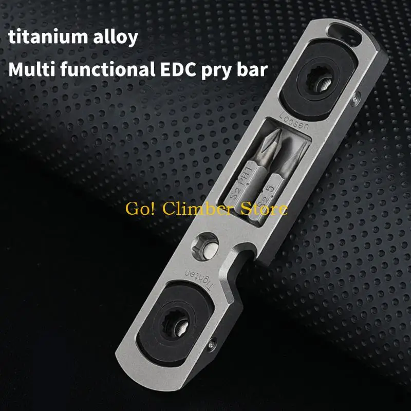 Q84C Titaniums Alloys Crowbars Window Breaker Pocket Pry Bar Ratchets Wrench Cycling Tool Outdoor Defense Tool Easy to Carry view 4