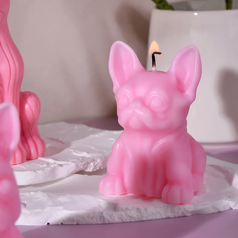 Dog Shape Gypsum Candle Silicone Mold Simulation Dog Style Handmade Soap Epoxy Resin Mold DIY Craft Gift Home Desktop Decoration