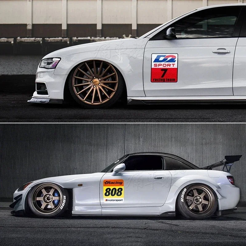Car Styling Decals Auto Door Side Body Sticker Vinyl Decoration for Motor Racing Team Sports Customize Number 86 89 22 98