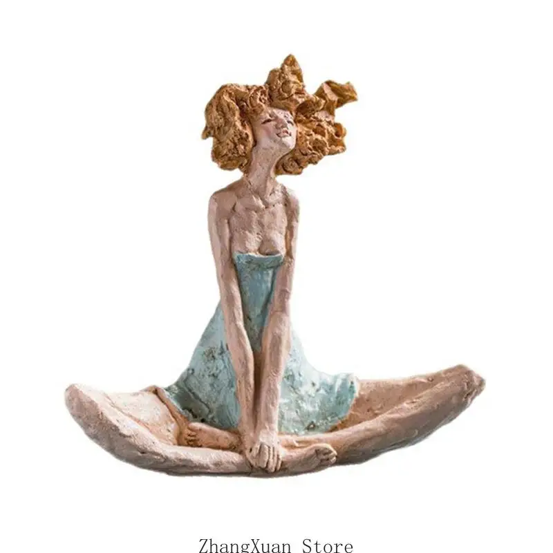 Sitzendes Mädchen aus Kunstharz, Deko-Figur für Schlafzimmer, Eingangsbereich, 3 x – Detail 4