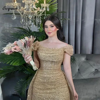 מנצנצת פאייטים שמלת נשף בתחת בתחת בתחת בת הים שמלות ערב ארוך מותאמות אישית שמלות כלה מסיבה