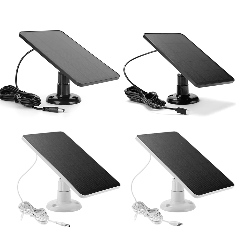 10W 5V Solar Panel Outdoor Solar Cells Charger Micro USB+Type-C 2in1 Charging Solar Panels for Security Camera/Home Light System