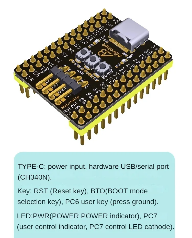 STM32F103RCT6 Entwicklungsboard-Minisystem mit CH340 USB auf seriell für STM32 Learning – Detail 1
