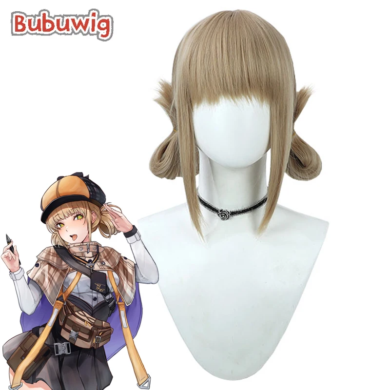 

Bubuwig Synthetic Hair Novel Cosplay Wigs Nikke The Goddess Of Victory Novel 40cm Women Short Light Brown Wig Heat Resistant