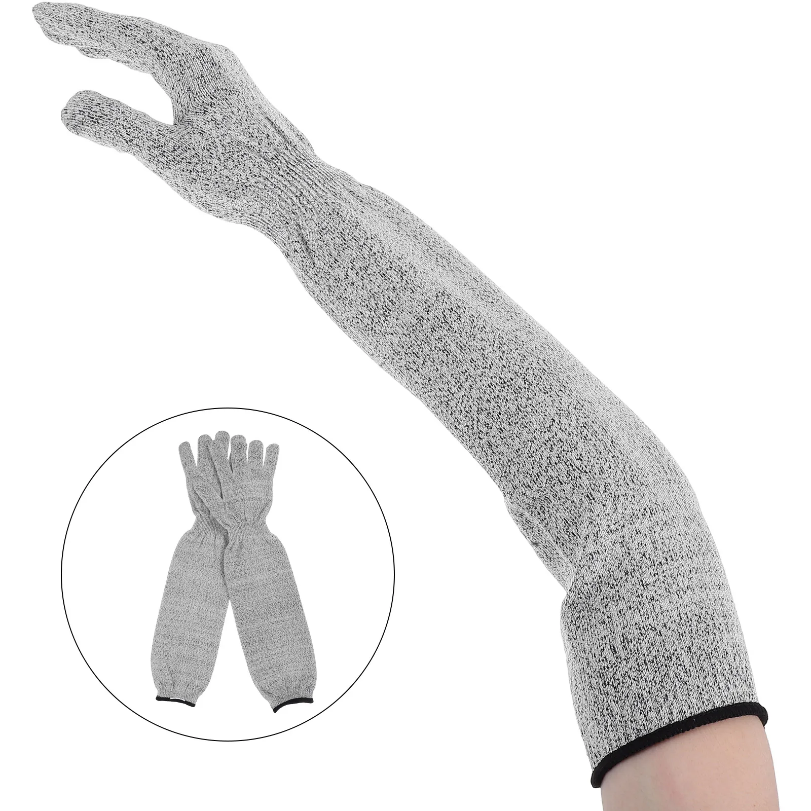 

Cut Resistant Gloves Long Arm Protective Sleeves Grey Guards Breathable Durable Forearm Coverage Safety Work Kitchen Gardening