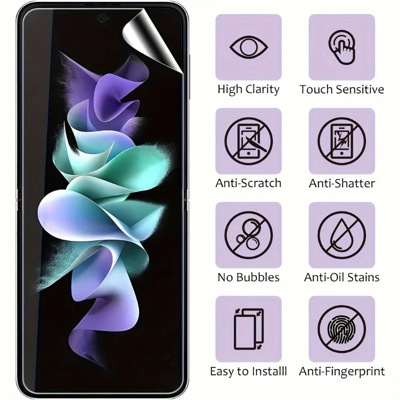 3Pcs Hydrogel Film für Samsung Z Flip 7 6 5 4 3 TPU Screen Protector Für Samsung Z Flip 3 4 5 6 7 Telefon Weiche Schutz Film – Detail 5
