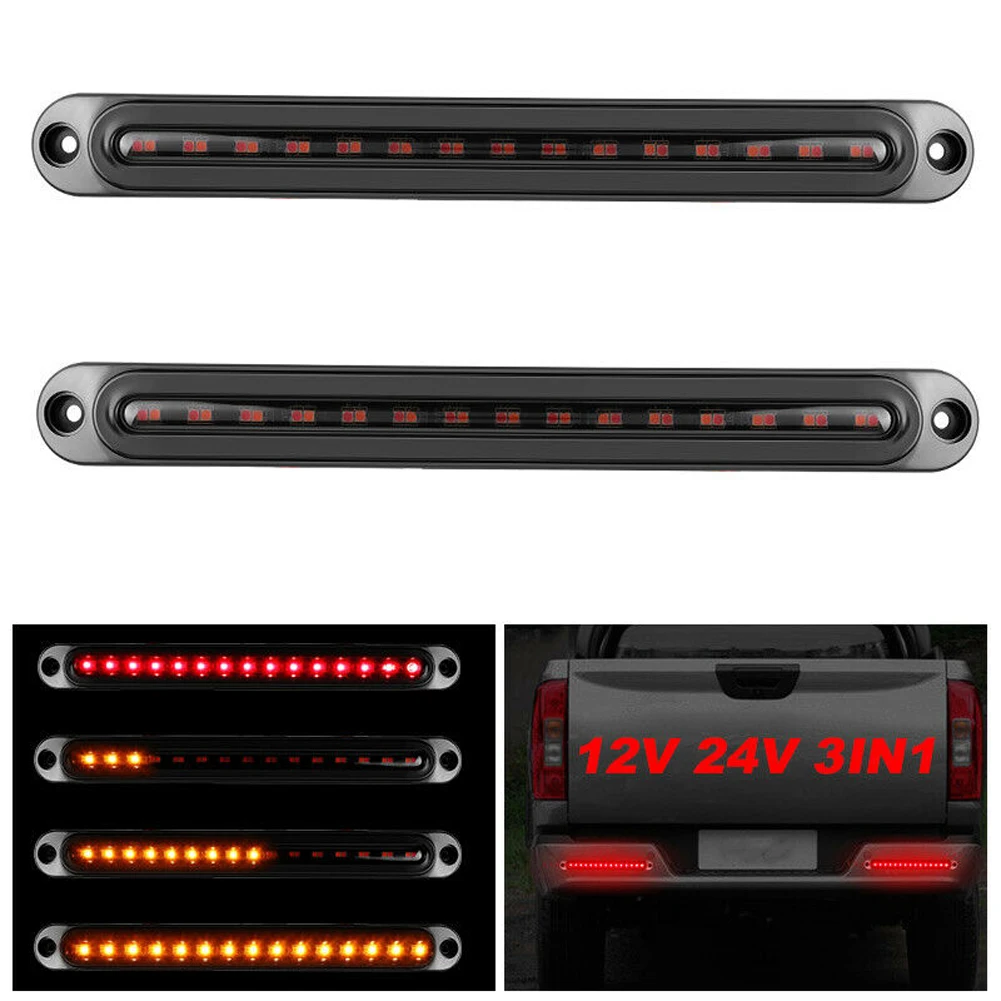 

12-24V LED Truck Strip 30LED Trailer Brake Stop Strip 3500K Turn Stop Brake Light Bar IP65 Waterproof 120LM for Pickup Lorry