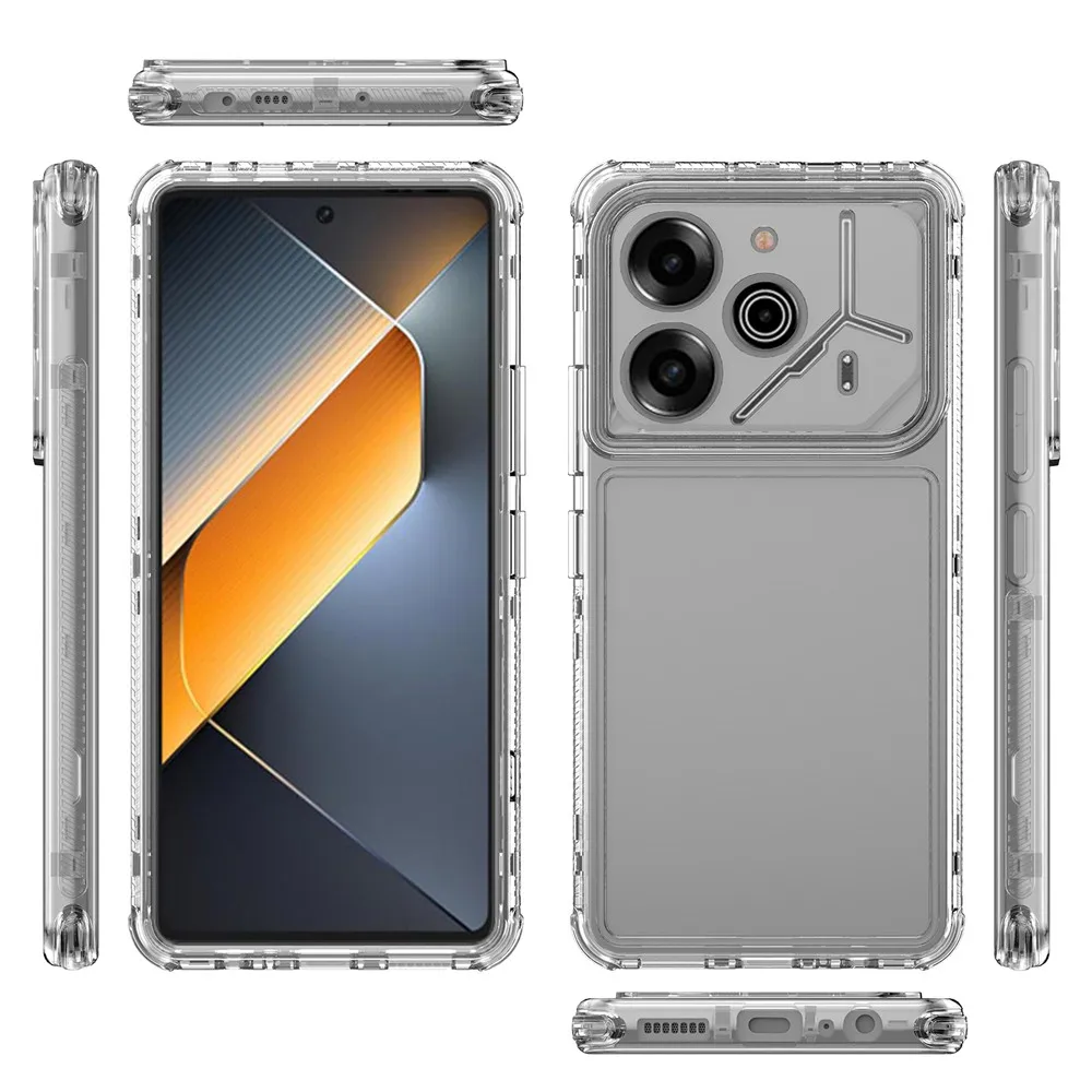 حافظة واقية للهاتف المحمول ، حافظة فاخرة لـ tecno pova 6 pro 5g pmma + tpu ، ثلاثة في واحد
