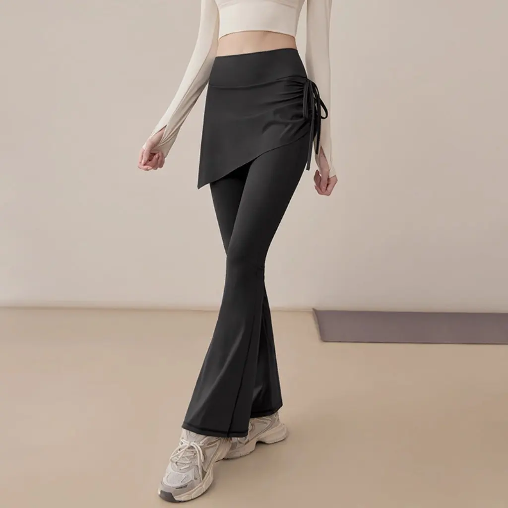 

Women's plus Size Yoga Pants with Shielding Skirt Outer Wear Fitness Running Suit Shark Pants Fake Two-Piece Sports Bottoms