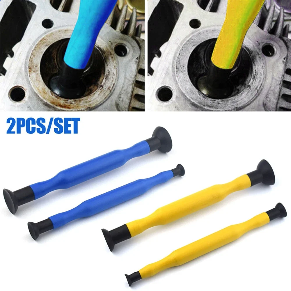 2Pcs Valve Lapping Sticks Set Rubber Valve Lapping Grinding Stick with Suction Cups Kit Cylinder Engine Valves Grinding Tool