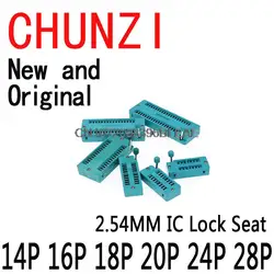 Zócalo de asiento de bloqueo IC, 1 piezas, prueba Universal ZIF, 14 pines, 16 Pines, 18 Pines, 20 pines, 24 Pines, 28 Pines, 2,54 MM, 14P, 16P, 18P, 20P, 24 28P