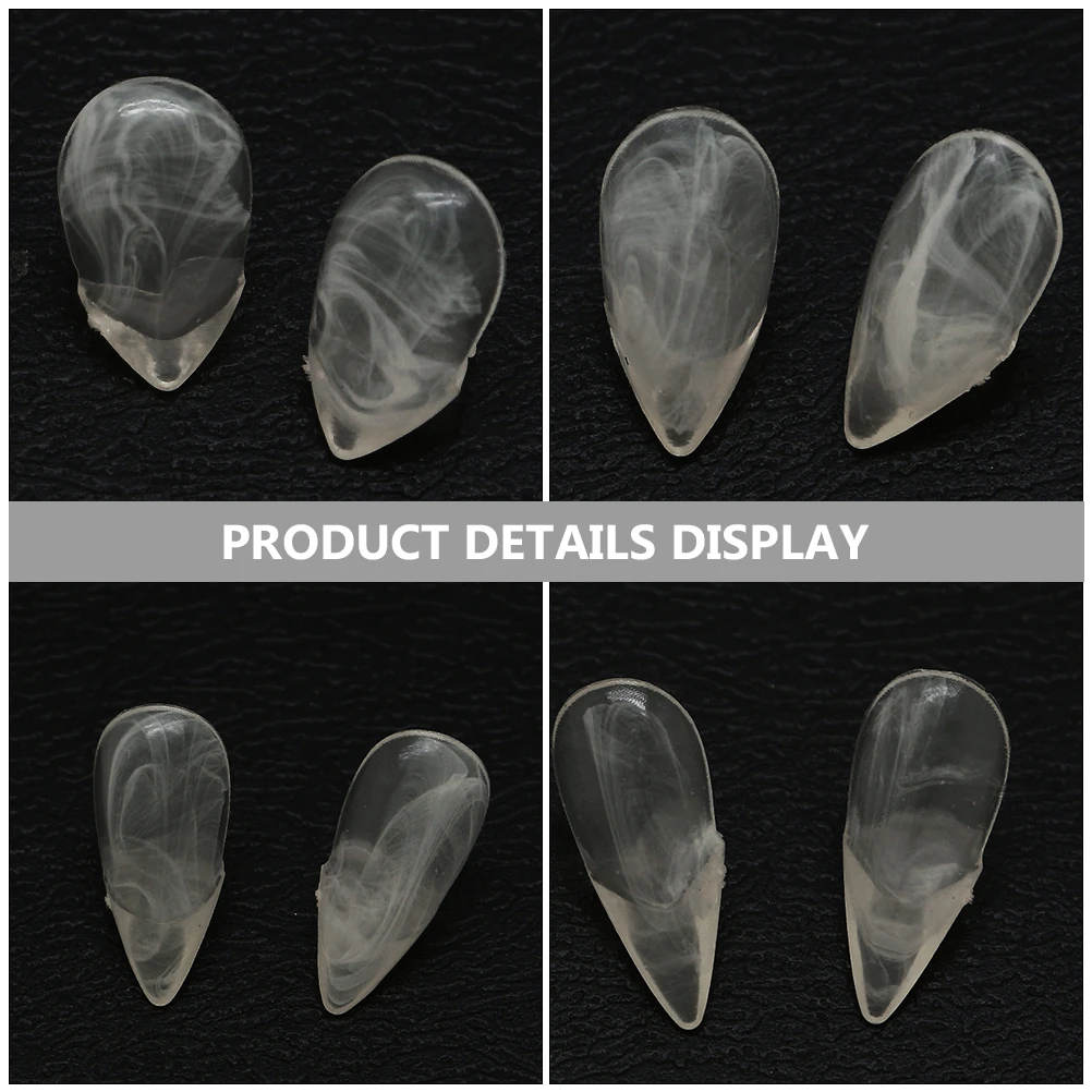 

4 Pairs Fake Teeth Props Transparent Resin Vampire Dentures 13mm 15mm 17mm 19mm Halloween Costume Party Toy Cosplay Accessories
