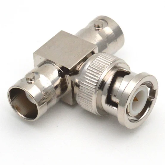 

3-way adapter BNC male plug to two 2X BNC female T-type coaxial RF adapter connectors