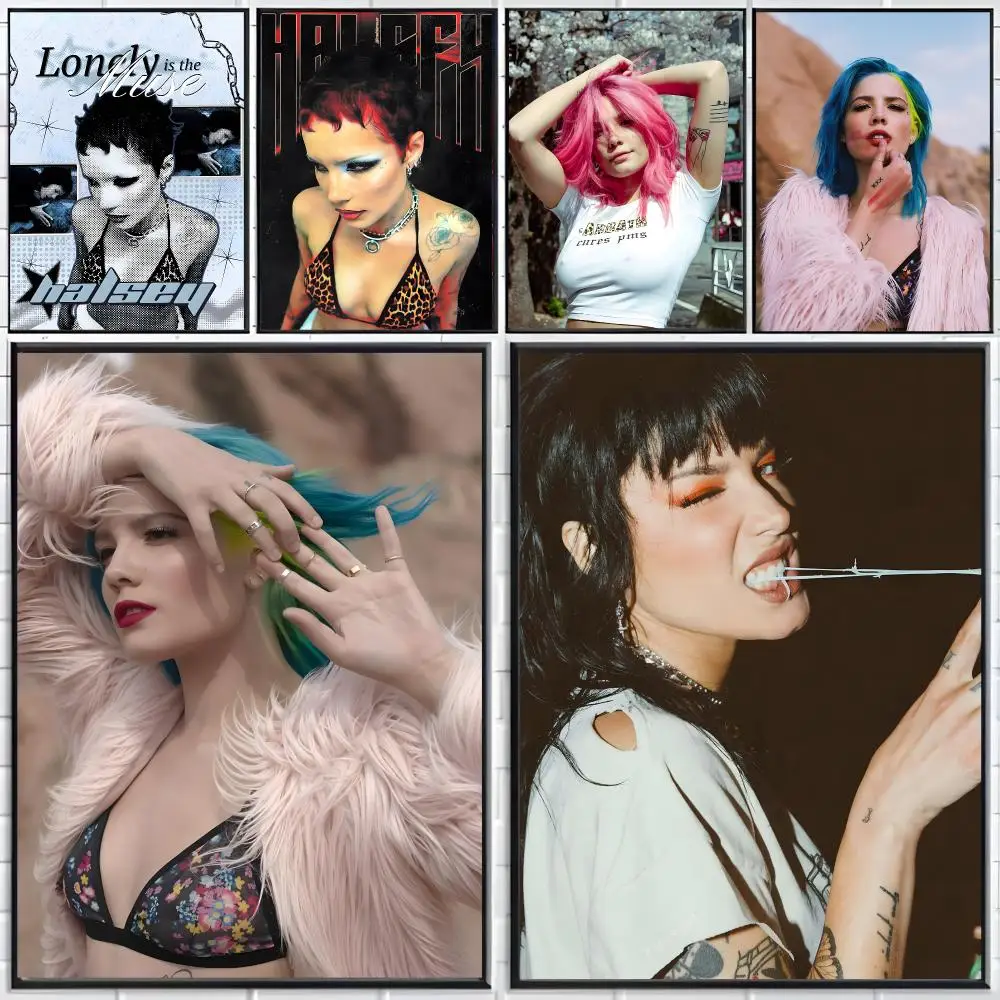 Singer Pop Halsey Poster Distinct Home Decor Concepts Chic Indoor Art Pieces