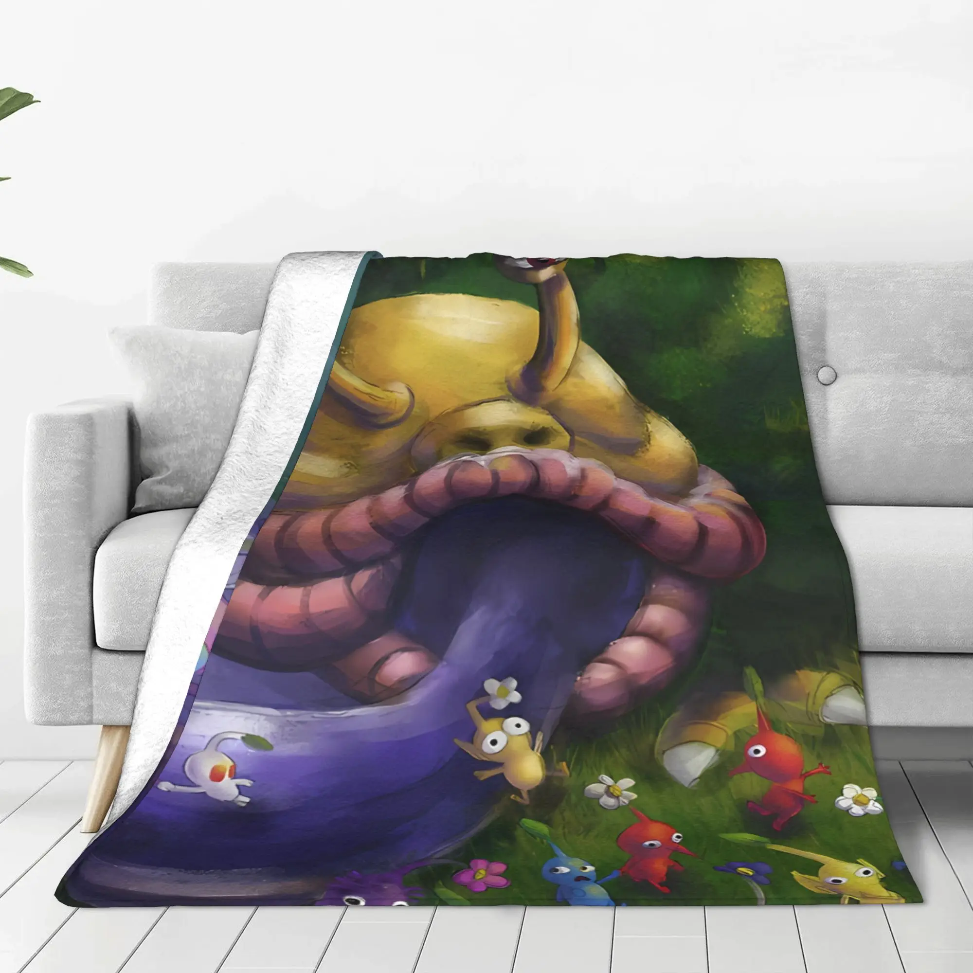 1PC Home Cutecore The Apex, Emperor Bulblax Pikmin Blanket Super Cosy Plush Home Living Room Sofa Halloween
