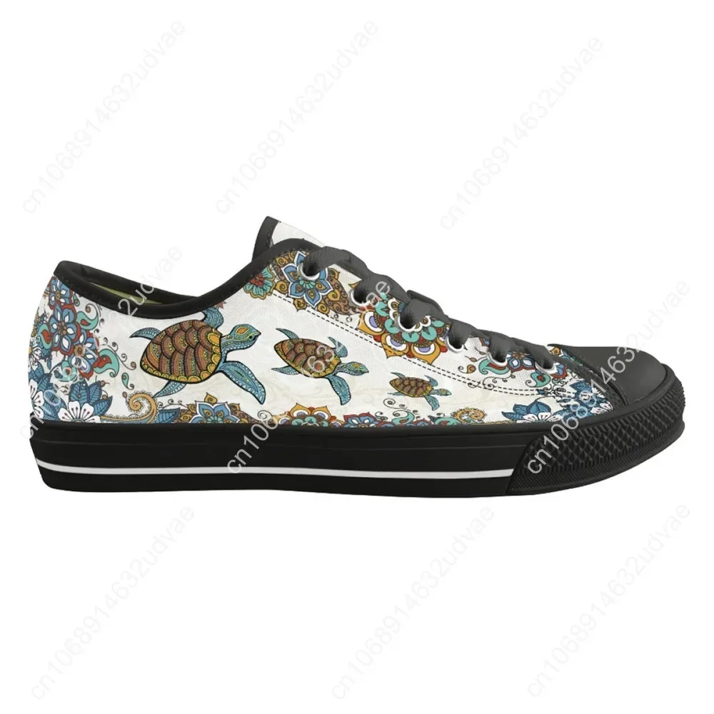 Vintage Meeres schildkröte Mandala gedruckt flache Schuhe Marke Designer Frauen vulkan isierte Schuhe Leinwand Low-Top-Turnschuhe Geschenke