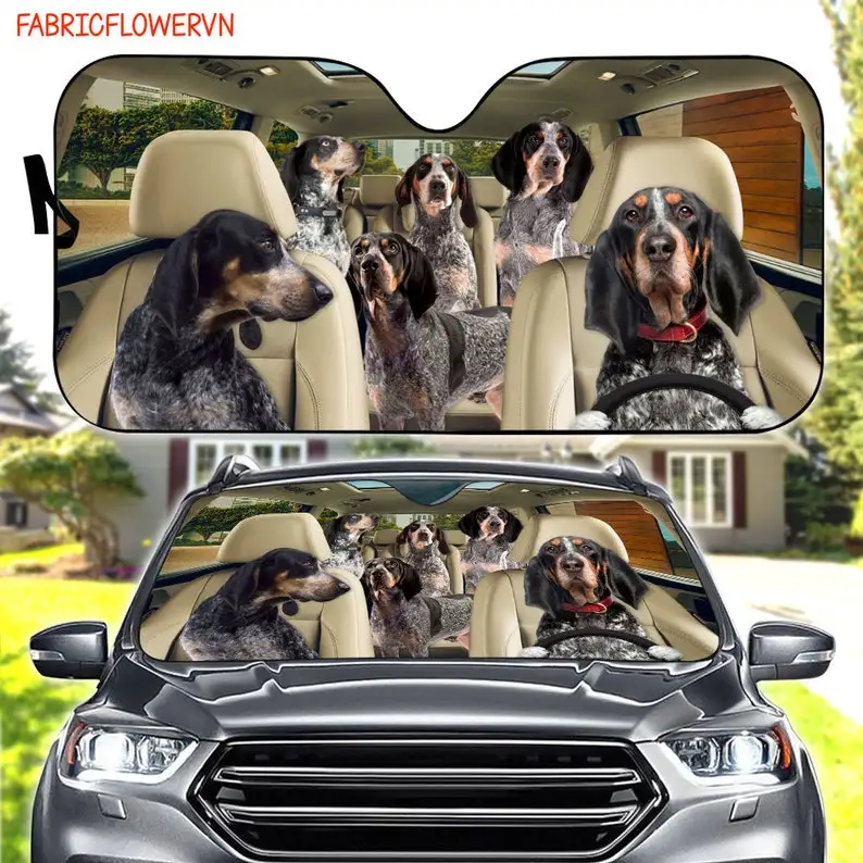 Bluetick Coonhound Car Sunshade, Bluetick Coonhound Car Decoration, Dog Windshield, Dog Lovers, Dog Car Sunshade, Gift For Mom,