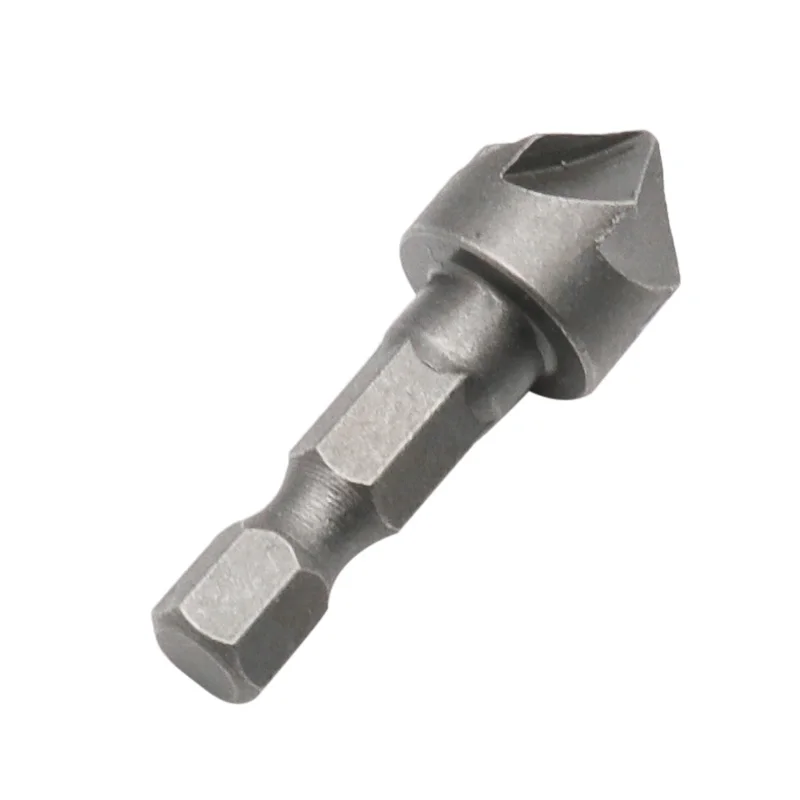 Hexagonal Shank Six-blade Chamfering Tool Carbon Steel Sandblasting Chamfering Knife Woodworking Hole Opener Countersink