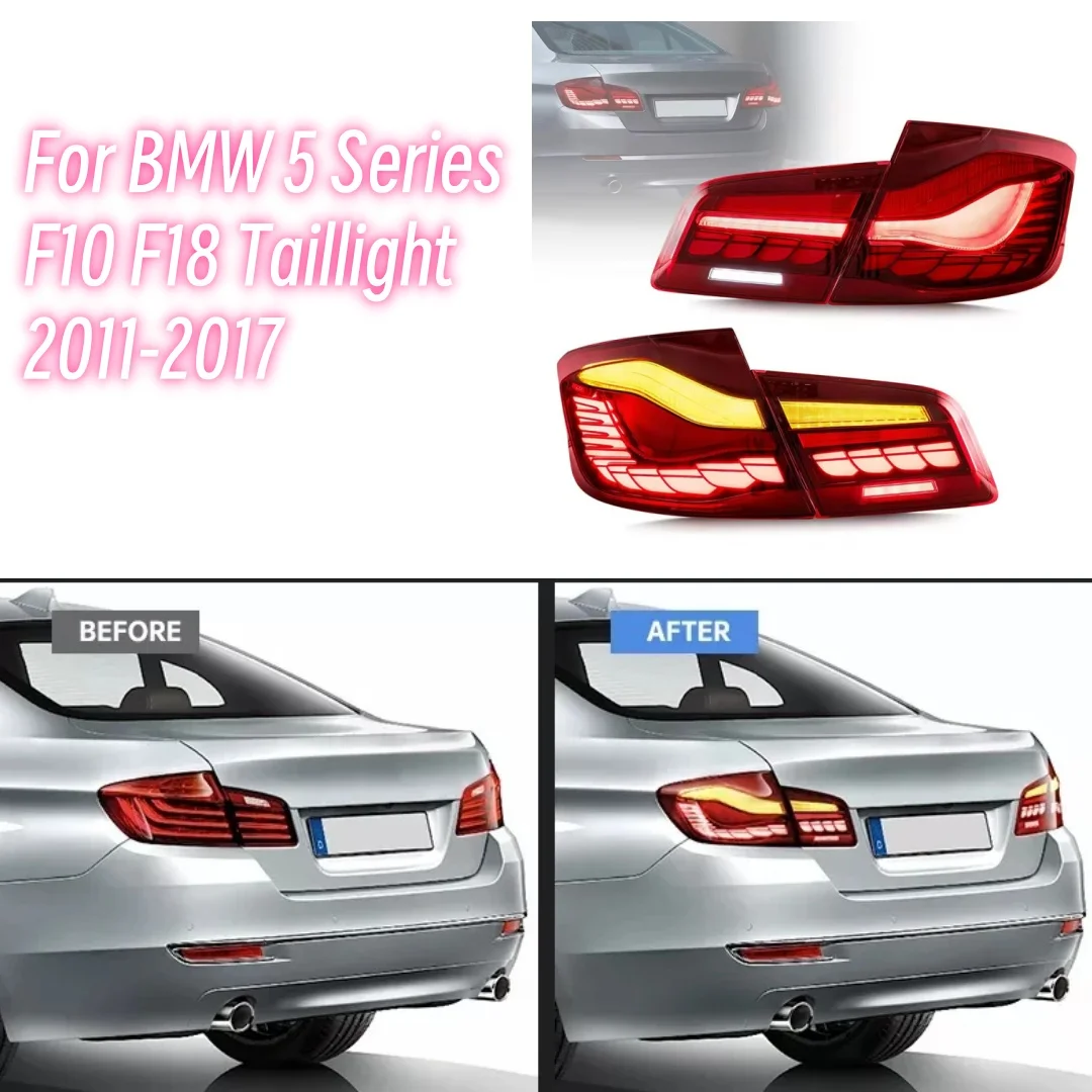 

Auto for BMW 5-Series F10 F18 Taillights Assembly 2011-2017 Modified Dragon Scale Rear Lamps Daytime Running Light Turn Signal