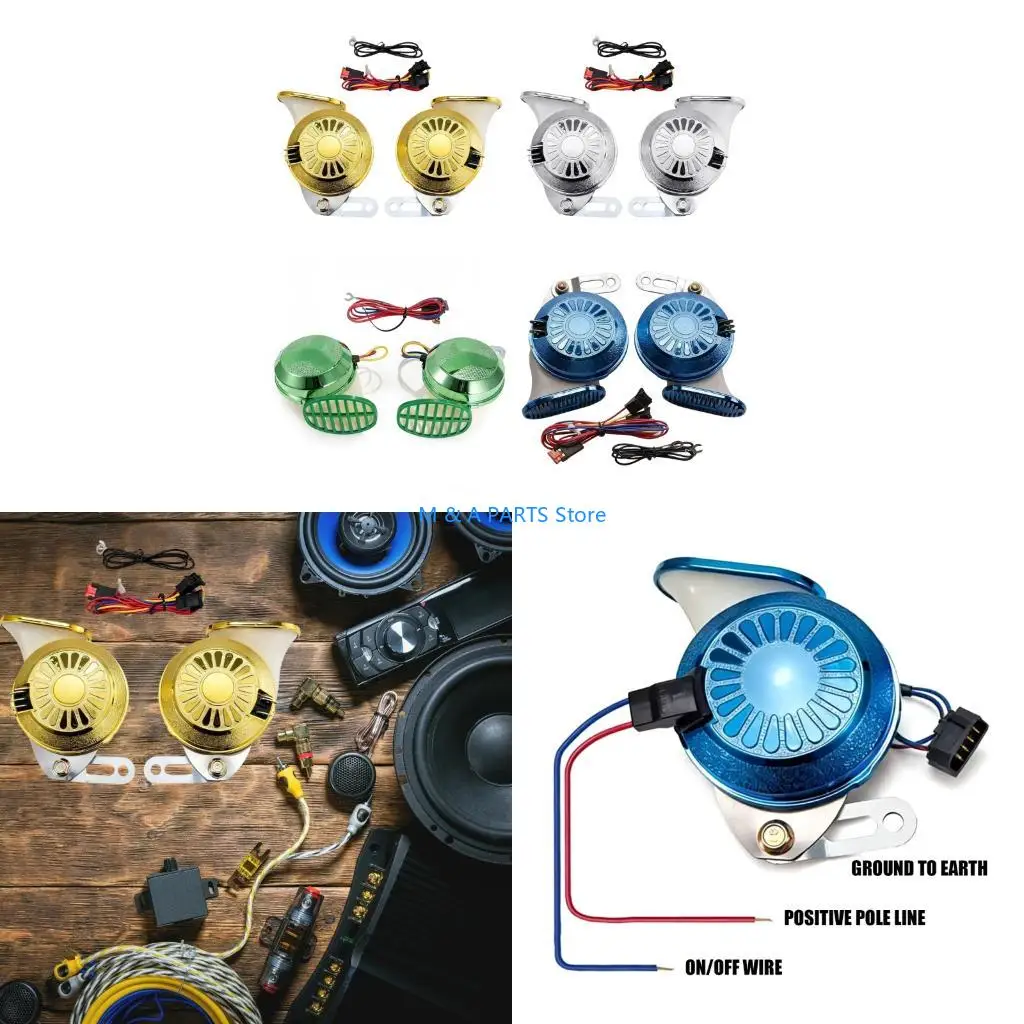 U1JF Vehicle Warning Horn Pair with Wiring Harness for Road Replacement
