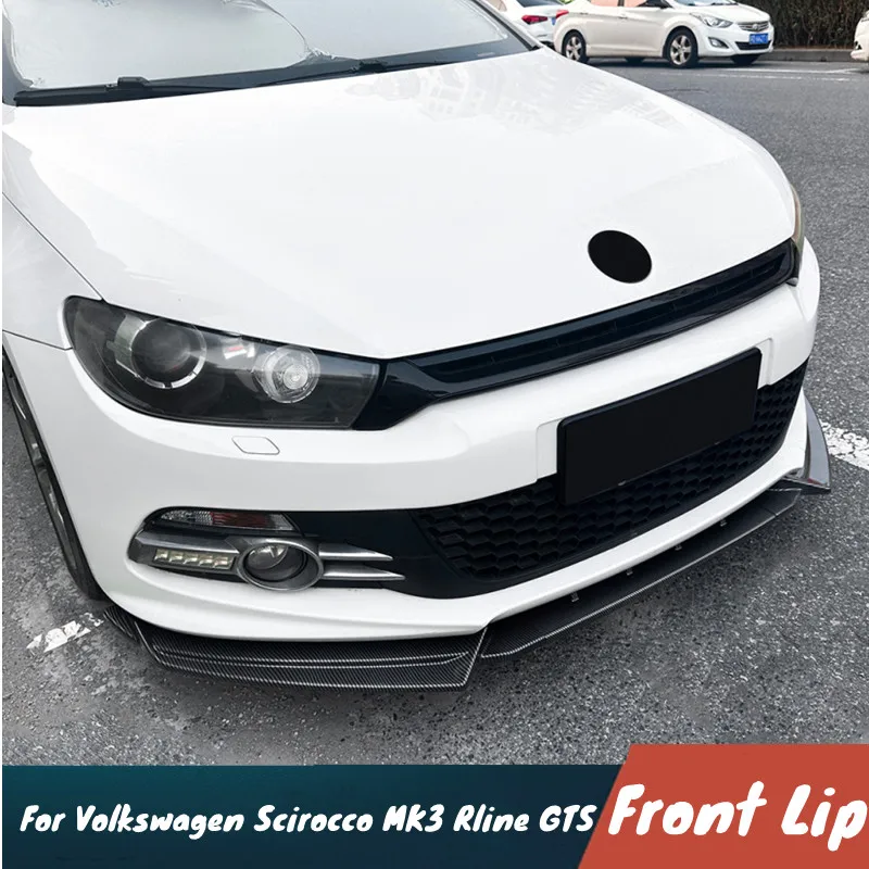 

For 2008-2014 Volkswagen Scirocco MK3 Rline GTS 3 pcs/Set Car Front Bumper Lip Chin Spoiler Splitter Tuning Accessories Part
