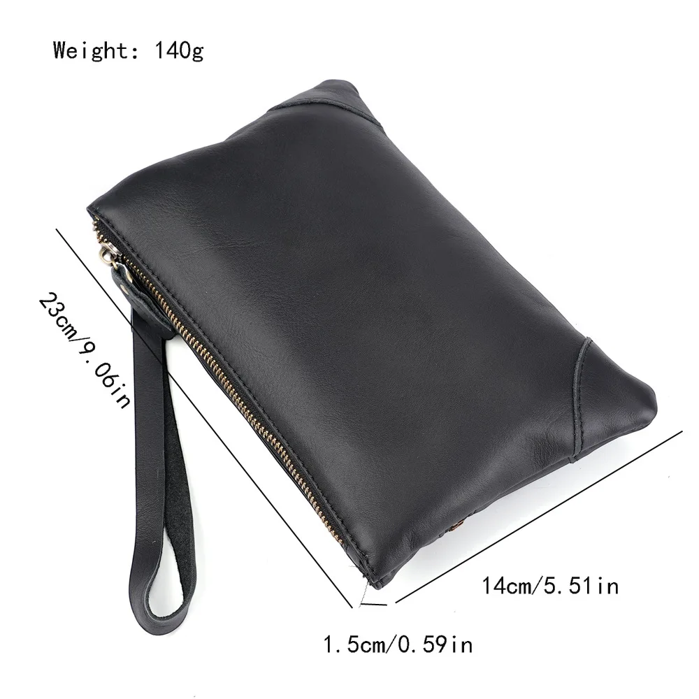 Men's Long Wallet Napa Pattern First Layer Cowhide Leather Business Multi-Card Clutch Bag 3622