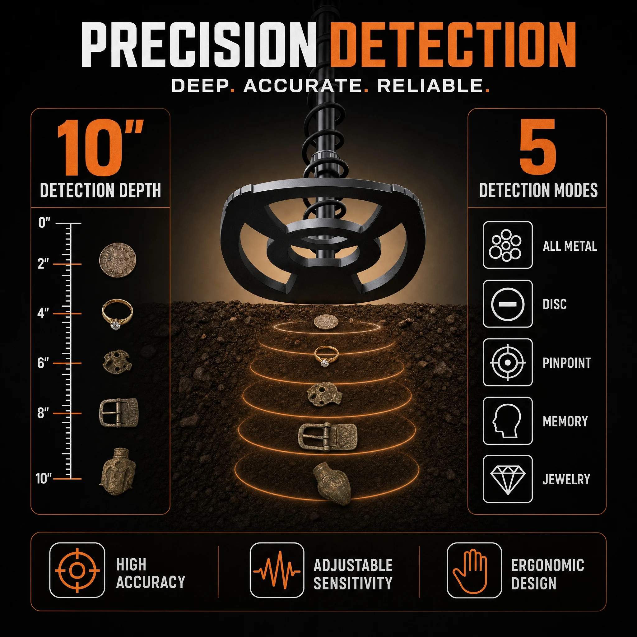 Professional Gold Treasure Detector 4