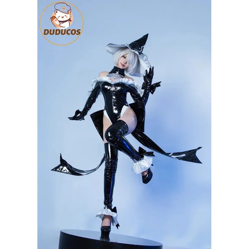 

Женский костюм сексуального нижнего белья 2B, готический костюм черной ведьмы со шляпой, игровой персонаж, походный костюм на Хэллоуин