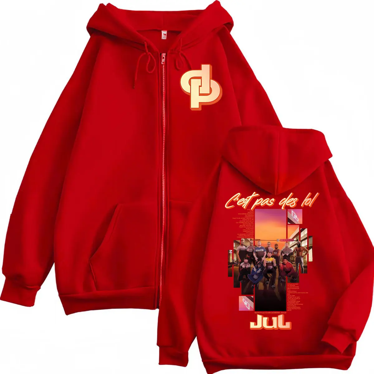 Rapper Jul Album World Tour 2025 Zipper Hoodies Fashion Hip Hop Zip Up Hooded Sweatshirts Men Women Casual Oversized Pullovers